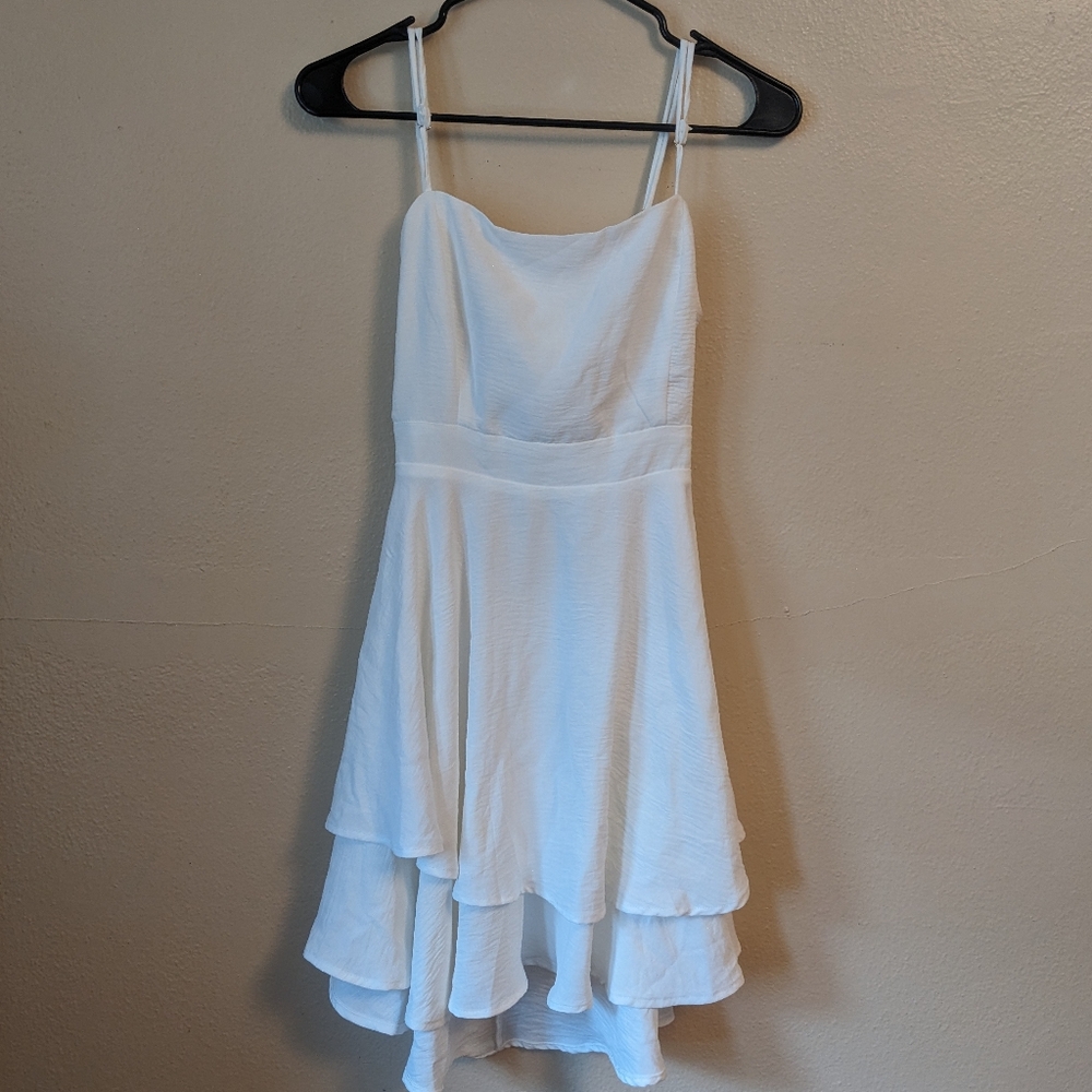 American Threads White High Low Dress